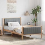  Okvir kreveta s uzglavljem Smeđa i svijetlo siva 100 x 200 cm | shoptok.hr