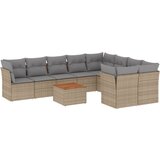 Maison Chic Seti vrtnega pohištva - Vrtna garnitura - Vrtni pohištvo set 10-delna z blazinami bež poli ratan, (21811669) | Shoptok.si