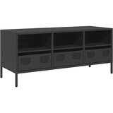 TV ormarić crni 101,5x39x43,5 cm hladno valjani čelik | Eponuda.com