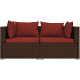  3-dijelna vrtna garnitura od poliratana s jastucima smeđa | shoptok.hr