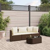  4-dijelni set vrtnih sofa od poliratana s jastucima smeđi | shoptok.hr