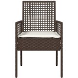  Vrtna stolica s jastukom 2 pcs Smeđa 55 x 53 x 85 cm poliratan | shoptok.hr