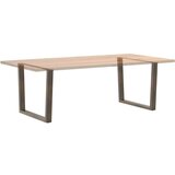  noge jedilne mize v-oblika 2 kosa naravno jeklo 100x(72-73,3)cm, (21828259) | Shoptok.si