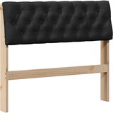  Tapecirani uzglavlje Crna 90 cm Čvrsto borovo drvo | Eponuda.com
