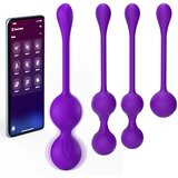 SuperLove Premium Silicone Kegel Balls Set with App Purple Cene