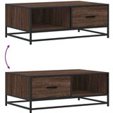  Stolić za kavu boja smeđeg hrasta 90x57x35 cm od drva i metala | shoptok.hr