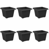  Kvadratna saksija za cvijeće 6 pcs Crna 23 x 23 x 17,5 cm | shoptok.hr