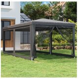  Vrtni šotor s 6 mrežastimi stranicami antracit 3x6 m HDPE | Shoptok.si