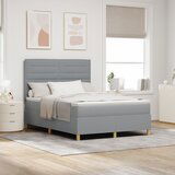 vidaXL Box Spring Krevet s Madracem Svjetlosiva 140x200 cm Tkanina | shoptok.hr