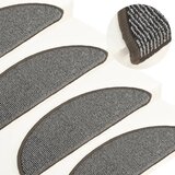  Prostirke za stepenice 15 kom 56x17x3 cm sive poluokrugle | shoptok.hr