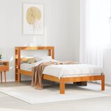 Maison Chic Posteljni okvir - Enojna postelja - Postelja za odrasle brez vzmetnice voščeno rjav 75x190 cm borovina-J13498, (21770184) | Shoptok.si