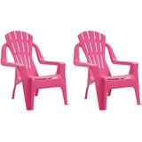  Vrtne stolice za djecu 2kom ružičaste 37x34x44cm PP izgled drva | Eponuda.com