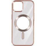 AVIZAR Silikonski ovitek MagSafe iPhone 15 Plus Chrome, serija ChroCam - roza, (20834085) Cene