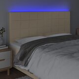  LED uzglavlje krem 200x5x118/128 cm od tkanine | shoptok.hr