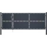 vidaXL vrtna vrata iz jekla 350x125 cm antracitna | Shoptok.si