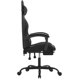  Igraća stolica od umjetne kože s osloncem za noge Crna | shoptok.hr
