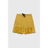 Sisley Otroške bombažne kratke hlače rumena barva