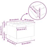  Shranjevalna tabureta z blazino Modra 60 x 60 x 45 cm Žamet, (5000208379) | Shoptok.si