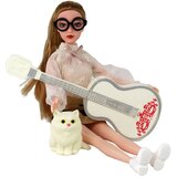  Lutka za igru Emily s bijelom gitarom i mačićem - 30 cm | Shoptok.si