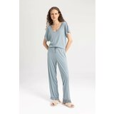 Defacto Fall in Love Regular Fit Short Sleeve 2 Piece Pajama Set Cene