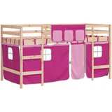  The Living Store Otroški pograd z zavesami roza 80x200 cm trdna borovina - Otroški Pograd, (21452254) | Shoptok.si
