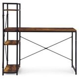 ModernHome TH-SD-7-16 – Delovna miza za računalnik s 3 policami, 120 × 60 cm, loft dizajn, oreh/črna | Shoptok.si