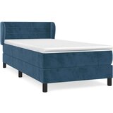 Box spring krevet s madracem tamnoplavi 90x200 cm baršunasti | shoptok.hr