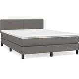  s oprugama i madracem sivi 140x190 cm od umjetne kože | shoptok.hr