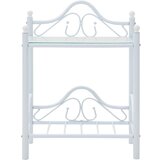 The Living Store Nočna mizica iz jekla in kaljenega stekla 45x30,5x60 cm bela - Nočna Mizica, (21420832) | Shoptok.si