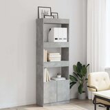 vidaXL Visoka omara betonsko siva 63x33x180 cm inženirski les | Shoptok.si