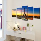  Zidne Slike na Platnu Set s Printom Eiffelov Toranj 200 x 100 cm | shoptok.hr
