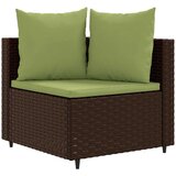  5-dijelni set vrtnih sofa s jastucima poliratan smeđi | shoptok.hr