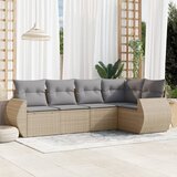 vidaXL 5-dijelni vrtni set sofa s jastucima bež od poliratana | shoptok.hr