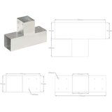vidaXL spojnici za stupove u t-obliku 4 kom pocinčani metal 91 x 91 mm | shoptok.hr