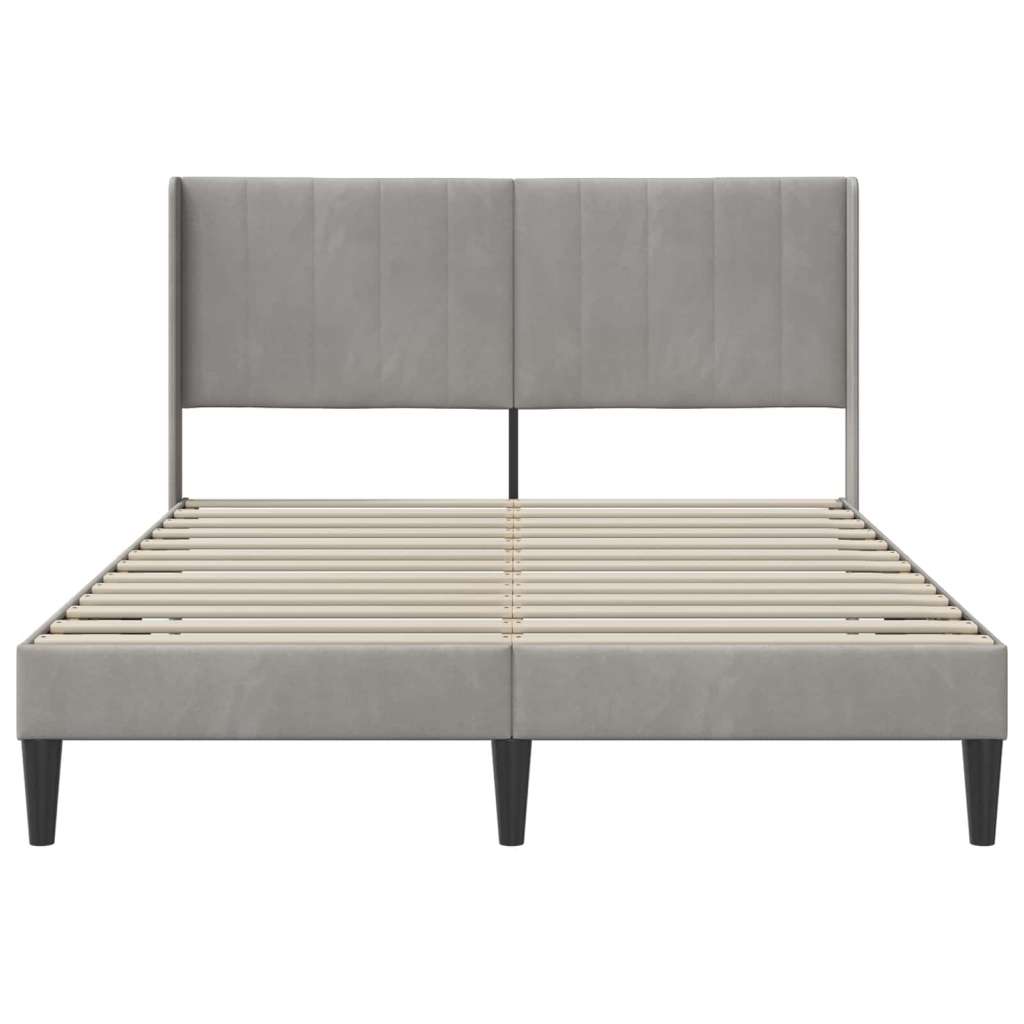 Okvir za krevet Svijetlo siva 140 x 190 cm Baršun - Svjetlosiva 140 x 190 cm | shoptok.hr