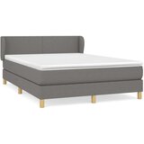  Box spring postelja z vzmetnico temno siva 140x200 cm blago, (20899941) | Shoptok.si