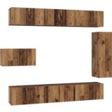 vidaXL Set TV kabineta s policom Ostalo s pohranom s vratima 8 pcs Staro drvo 30.5 x 30 x 90 cm | shoptok.hr