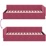  Kutni okvir kreveta Vinska crvena 100 cm x 200 cm Baršun | shoptok.hr