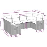  6-dijelni set vrtnih sofa od poliratana s jastucima sivi | shoptok.hr