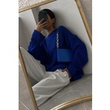 Madmext Saxe Blue Crew Neck Basic Sweater | Shoptok.si