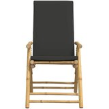  3-dijelni sklopivi bistro set s tamnosivim jastucima bambus | shoptok.hr