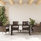  Vrtni stol sa staklenom pločom smeđi 190x80x75 cm od poliratana | shoptok.hr