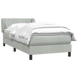 Box Spring krevet s madracem svijetlo sivi 80x220 cm samt | shoptok.hr