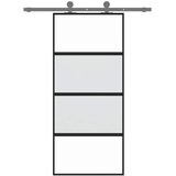  Klizna vrata crna 90 x 205 cm od kaljenog stakla i aluminija | shoptok.hr