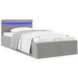 Maison Chic Dvižni Posteljni okvir - Enojna postelja - Postelja za odrasle LED svetlo sivo blago 90x200 cm, (21695629) | Shoptok.si