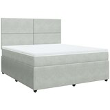 vidaXL Krevet s oprugama i madracem svjetlosivi 180x200 cm baršunasti | shoptok.hr