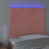  Posteljno vzglavje roza 100x5x118/128 cm žamet | Shoptok.si