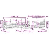  Set vanjskih sofa 7 kom. Bijela i bež Poliester 59 x 59 x 37 cm | shoptok.hr