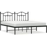 Maison Chic Kovinski Posteljni okvir - Dvoposteljna postelja - Zakonska postelja z vzglavjem črn 183x213 cm, (21692315) Cene