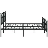 Metalni okvir kreveta uzglavlje i podnožje crni 200x200 cm | shoptok.hr